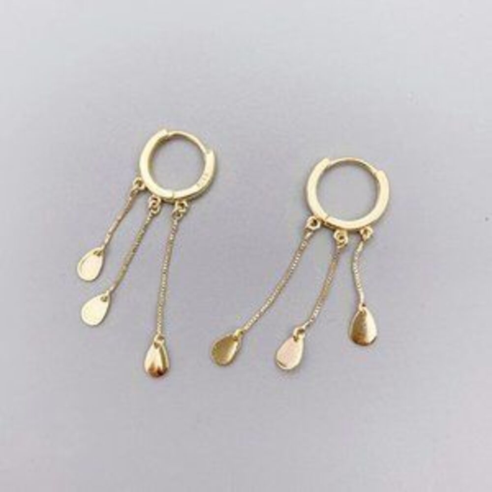 925 Sterling Silver Chain Drop Hoop Earrings D8